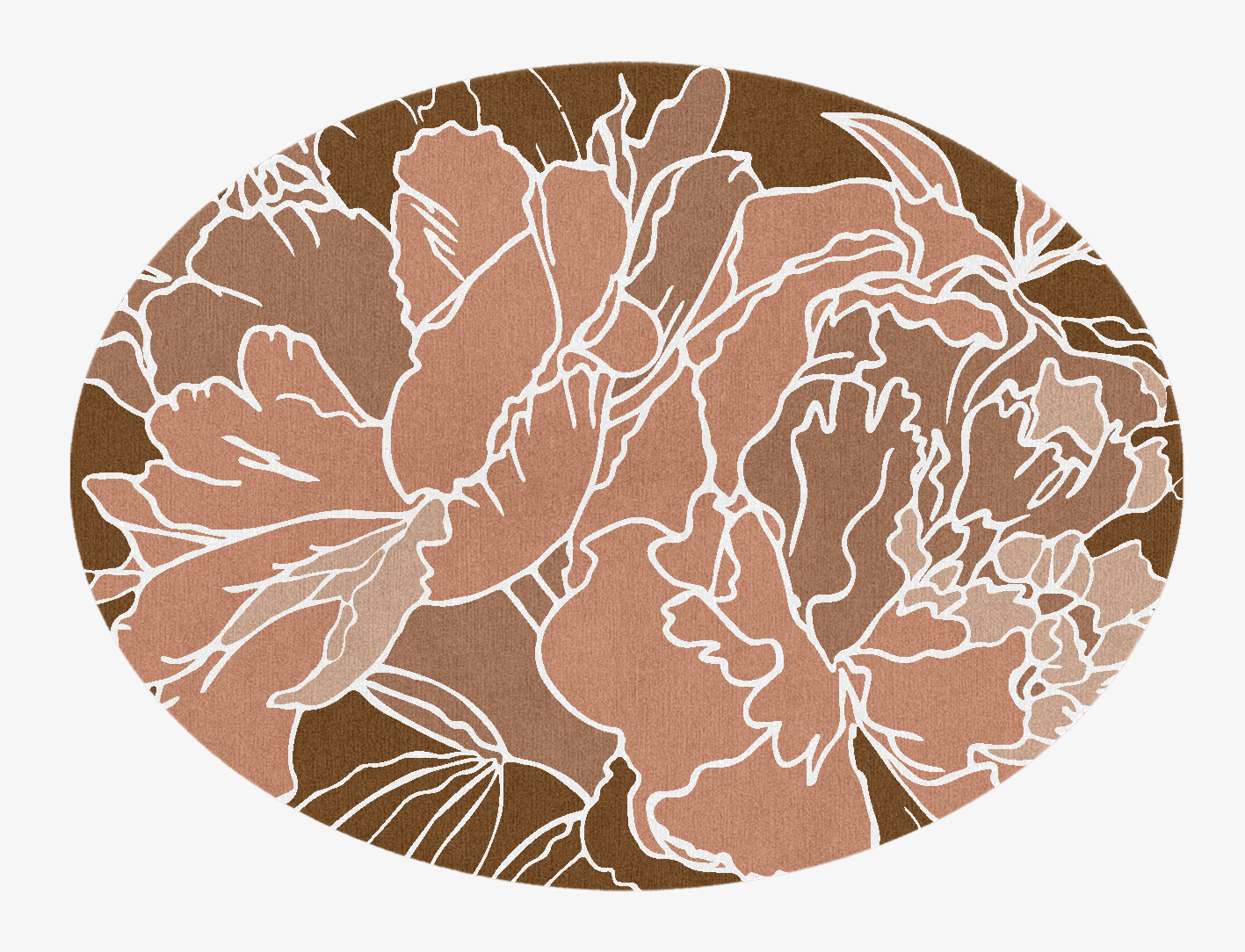 Chrysanthemum Field of Flowers Oval Hand Knotted Tibetan Wool Custom Rug by Rug Artisan