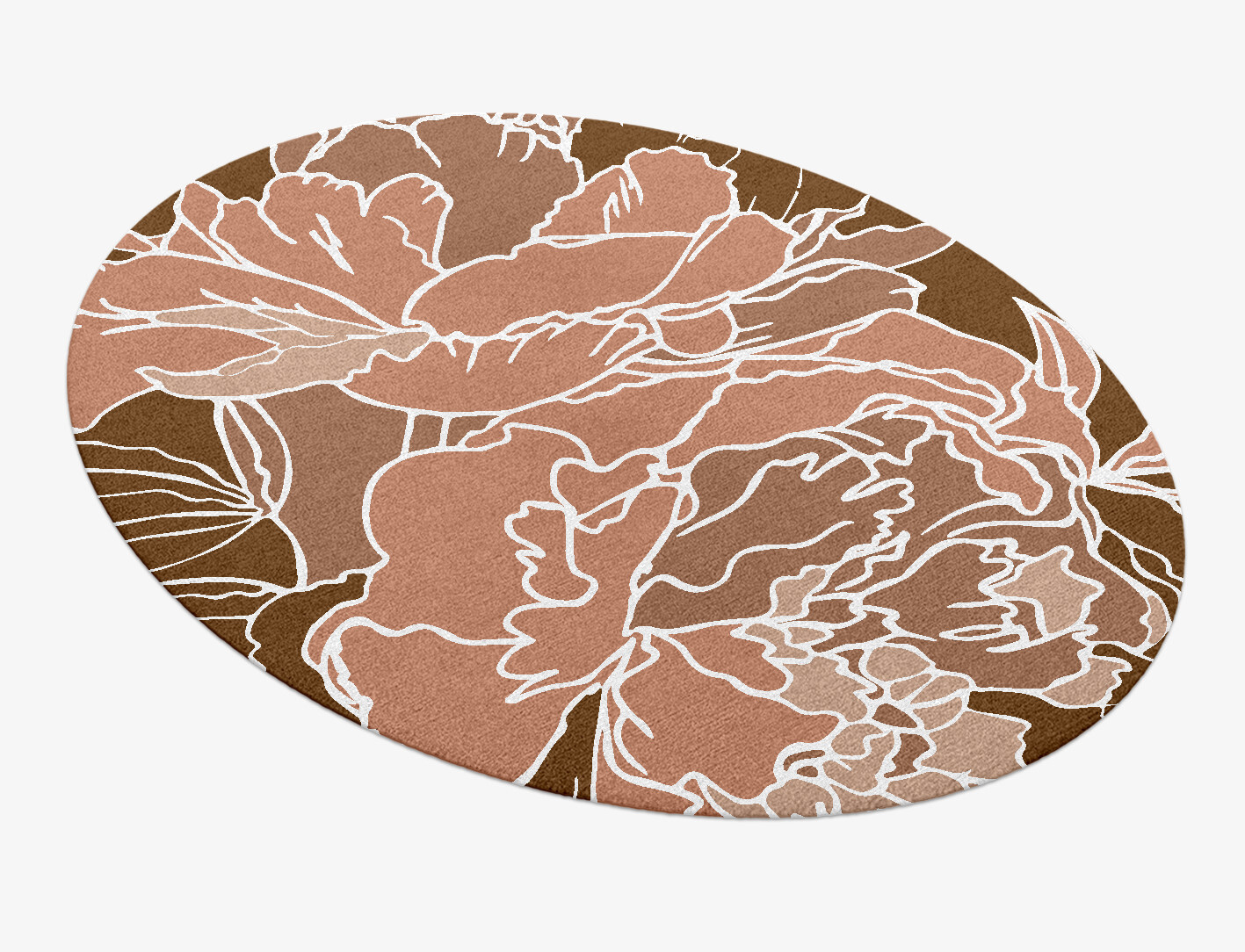Chrysanthemum Field of Flowers Oval Hand Knotted Tibetan Wool Custom Rug by Rug Artisan
