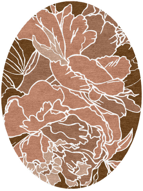 Chrysanthemum Field of Flowers Oval Hand Knotted Tibetan Wool Custom Rug by Rug Artisan