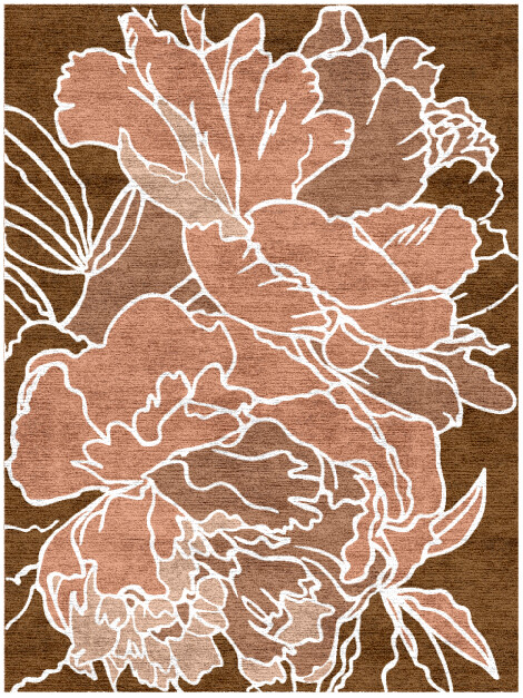 Chrysanthemum Field of Flowers Rectangle Hand Knotted Bamboo Silk Custom Rug by Rug Artisan