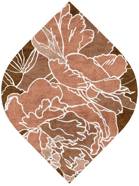 Chrysanthemum Field of Flowers Ogee Hand Tufted Bamboo Silk Custom Rug by Rug Artisan