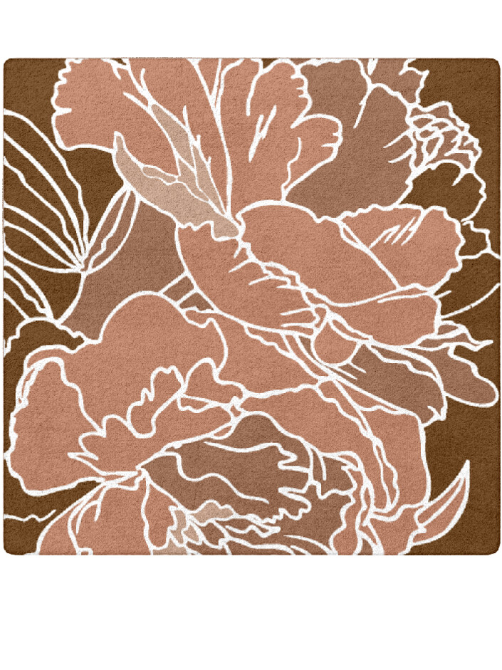 Chrysanthemum Field of Flowers Square Hand Tufted Pure Wool Custom Rug by Rug Artisan