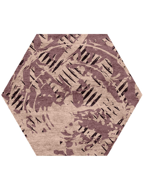 Cinq Abstract Hexagon Hand Knotted Bamboo Silk Custom Rug by Rug Artisan