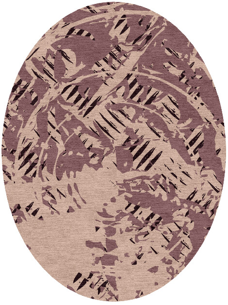 Cinq Abstract Oval Hand Knotted Tibetan Wool Custom Rug by Rug Artisan