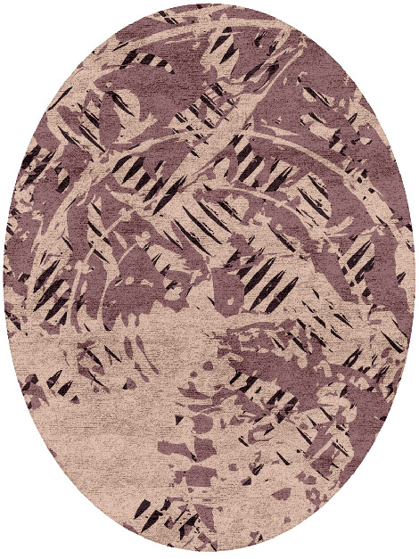 Cinq Abstract Oval Hand Tufted Bamboo Silk Custom Rug by Rug Artisan