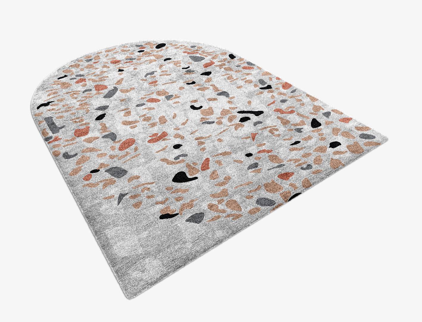 Citrine Terrazzo Play Arch Hand Knotted Bamboo Silk Custom Rug by Rug Artisan