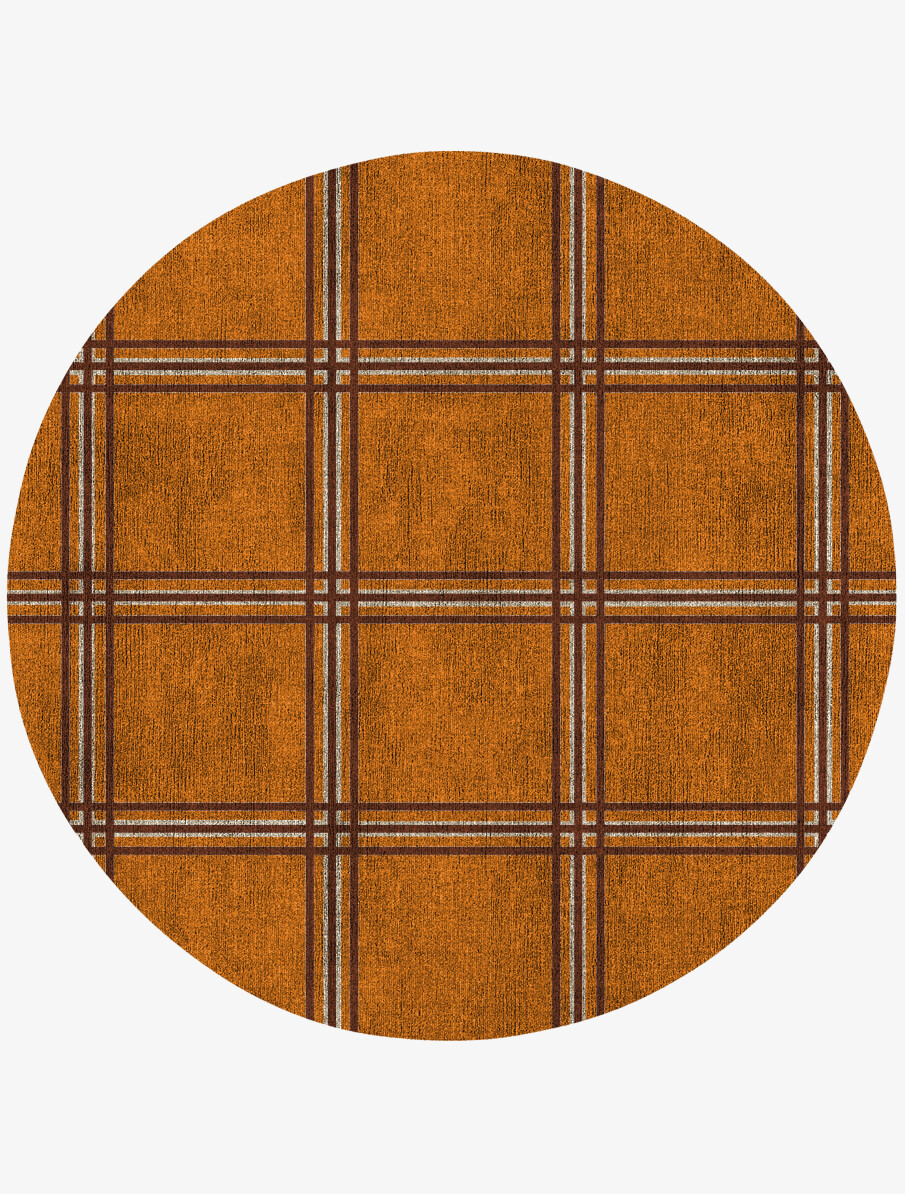 Citrus Geometric Round Flatweave Bamboo Silk Custom Rug by Rug Artisan