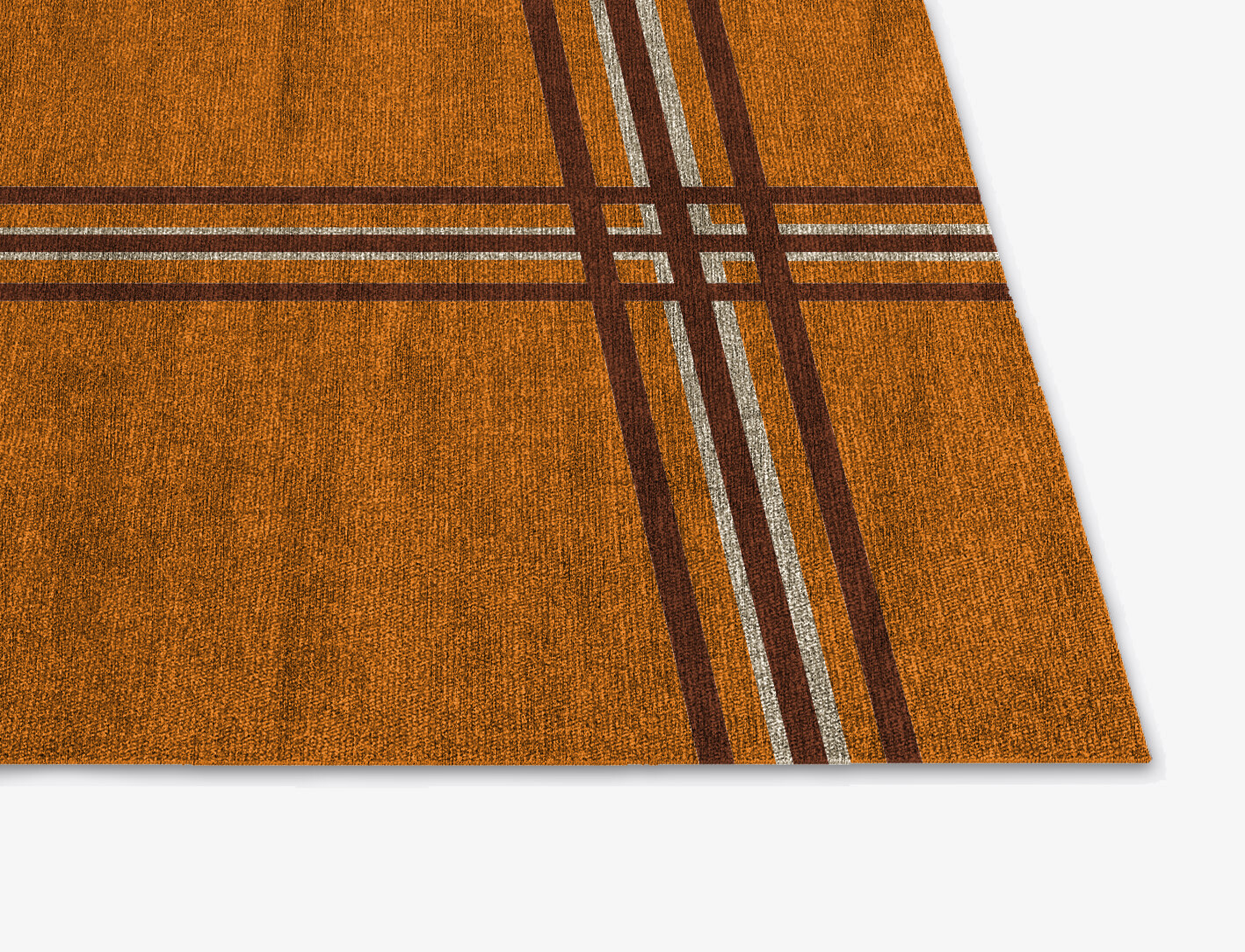 Citrus Geometric Square Flatweave Bamboo Silk Custom Rug by Rug Artisan
