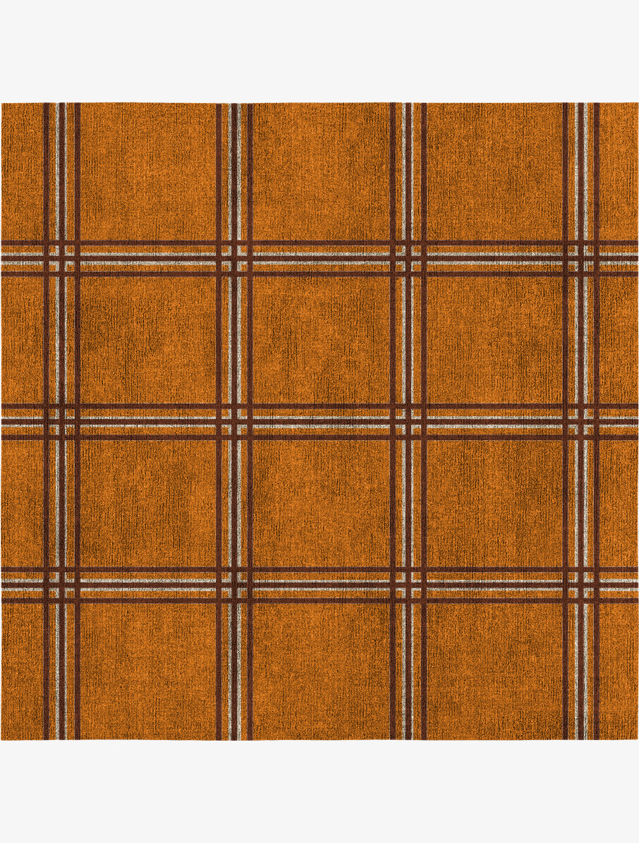 Citrus Geometric Square Flatweave Bamboo Silk Custom Rug by Rug Artisan