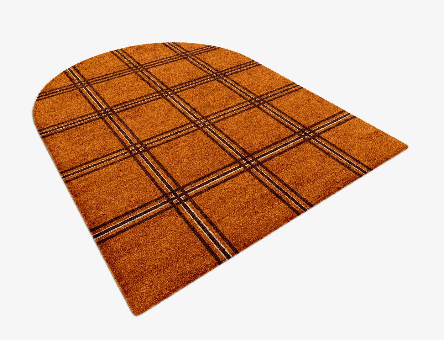 Citrus Geometric Arch Hand Knotted Bamboo Silk Custom Rug by Rug Artisan