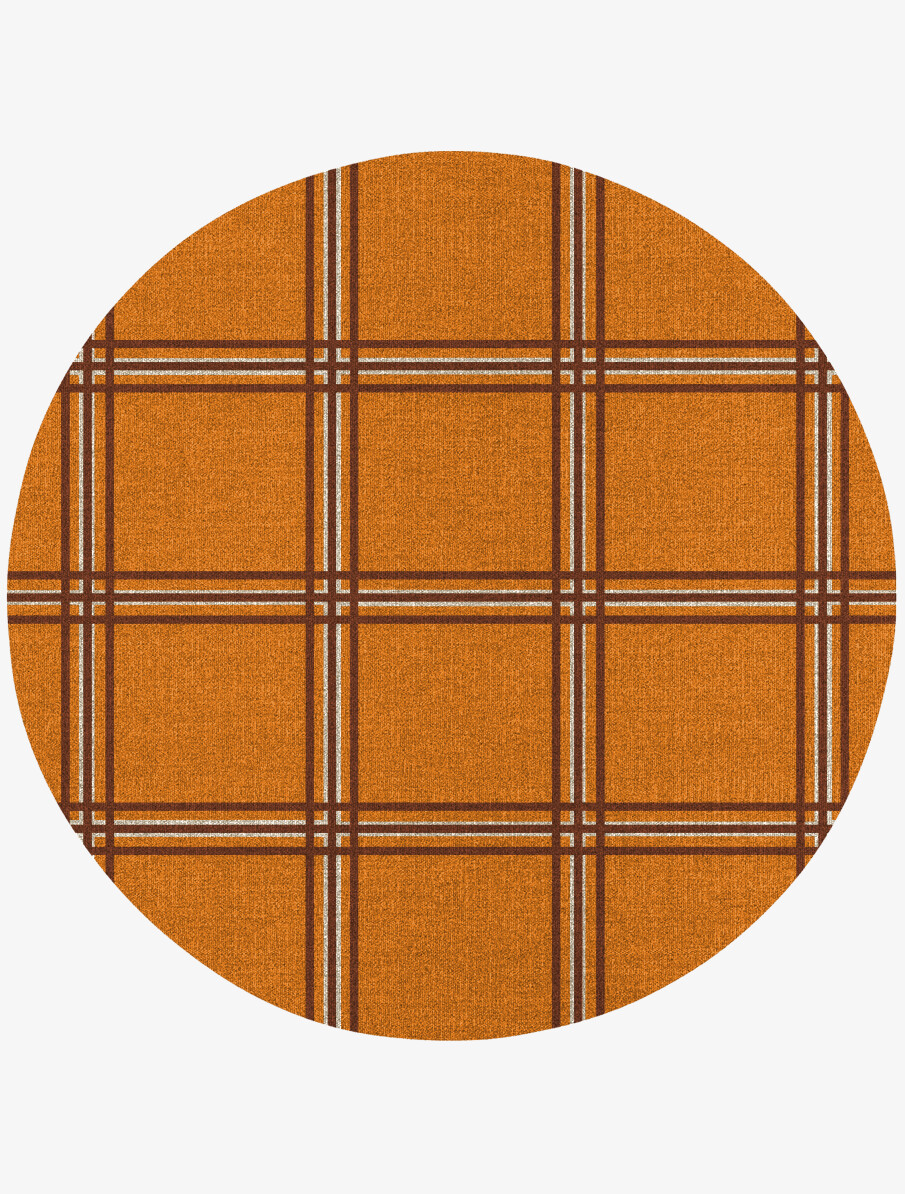 Citrus Geometric Round Outdoor Recycled Yarn Custom Rug by Rug Artisan