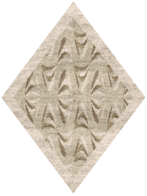 Clamshell Origami Diamond Hand Knotted Bamboo Silk Custom Rug by Rug Artisan