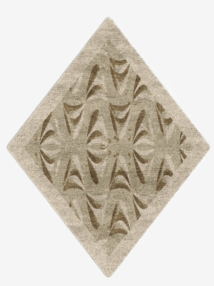 Clamshell Origami Diamond Hand Knotted Bamboo Silk Custom Rug by Rug Artisan
