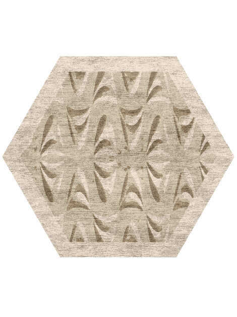 Clamshell Origami Hexagon Hand Knotted Bamboo Silk Custom Rug by Rug Artisan