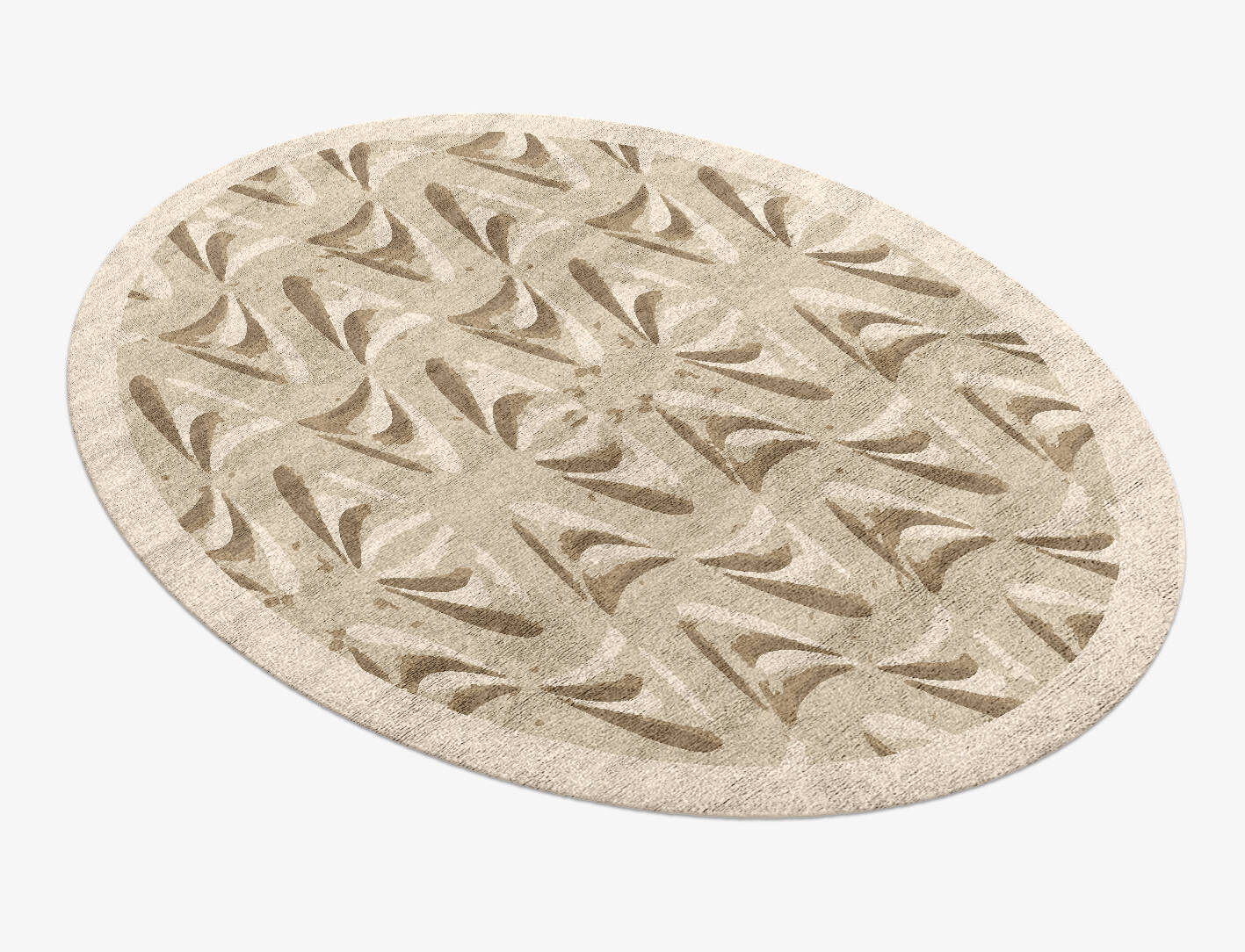 Clamshell Origami Oval Hand Knotted Bamboo Silk Custom Rug by Rug Artisan