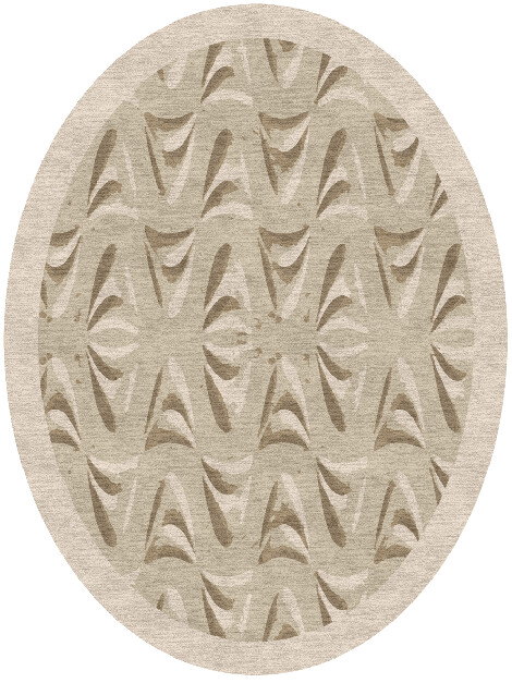 Clamshell Origami Oval Hand Knotted Tibetan Wool Custom Rug by Rug Artisan