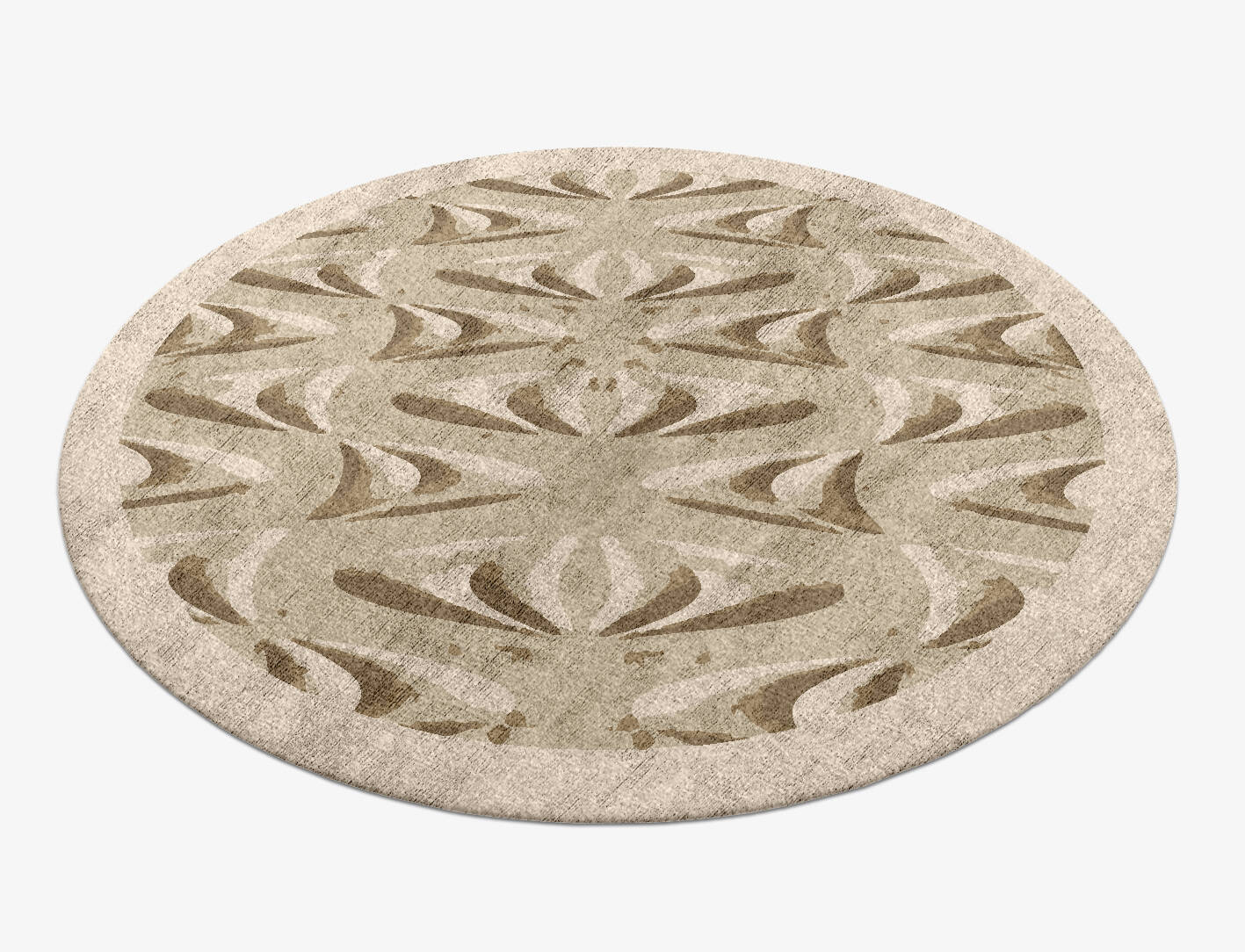 Clamshell Origami Round Hand Knotted Bamboo Silk Custom Rug by Rug Artisan