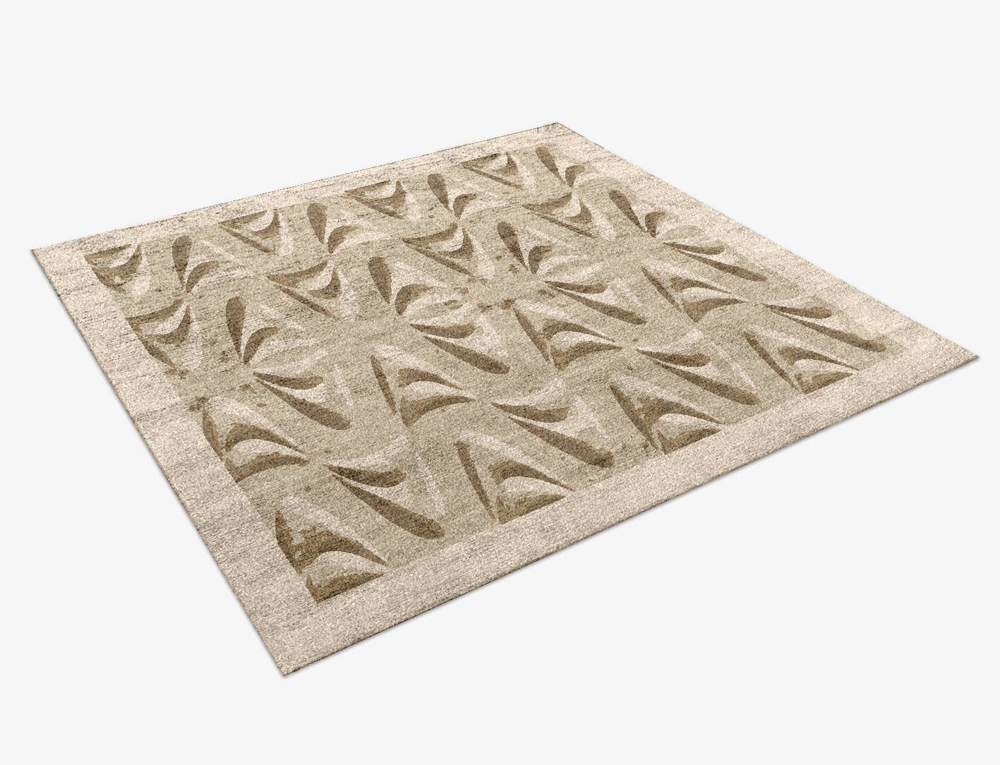 Clamshell Origami Square Hand Knotted Bamboo Silk Custom Rug by Rug Artisan