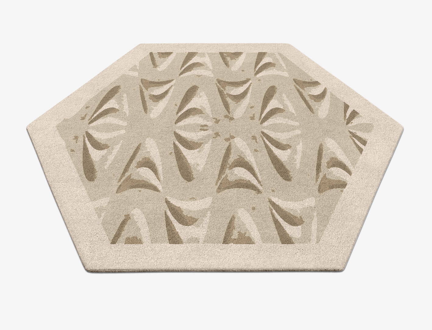 Clamshell Origami Hexagon Hand Tufted Pure Wool Custom Rug by Rug Artisan