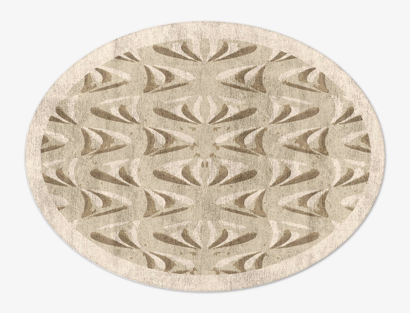 Clamshell Origami Oval Hand Tufted Bamboo Silk Custom Rug by Rug Artisan