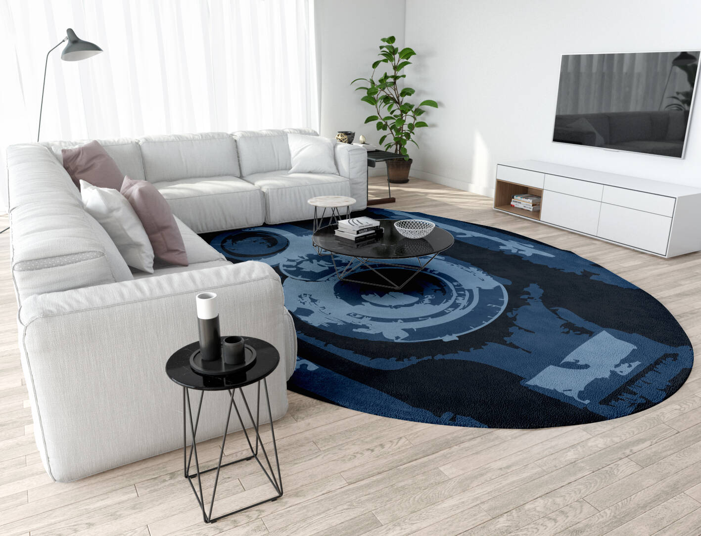 Classique Abstract Oval Hand Tufted Pure Wool Custom Rug by Rug Artisan