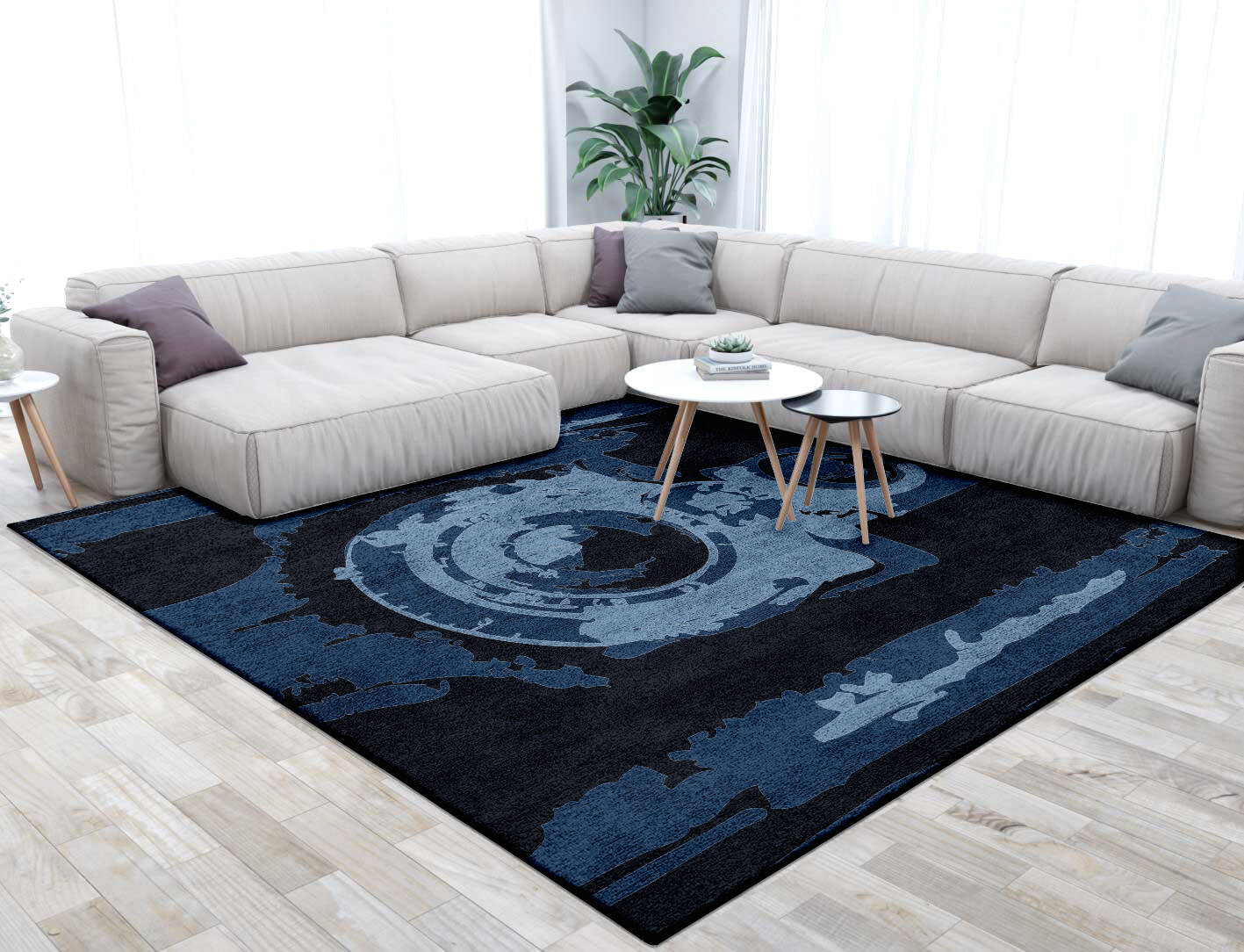Classique Abstract Square Hand Tufted Bamboo Silk Custom Rug by Rug Artisan