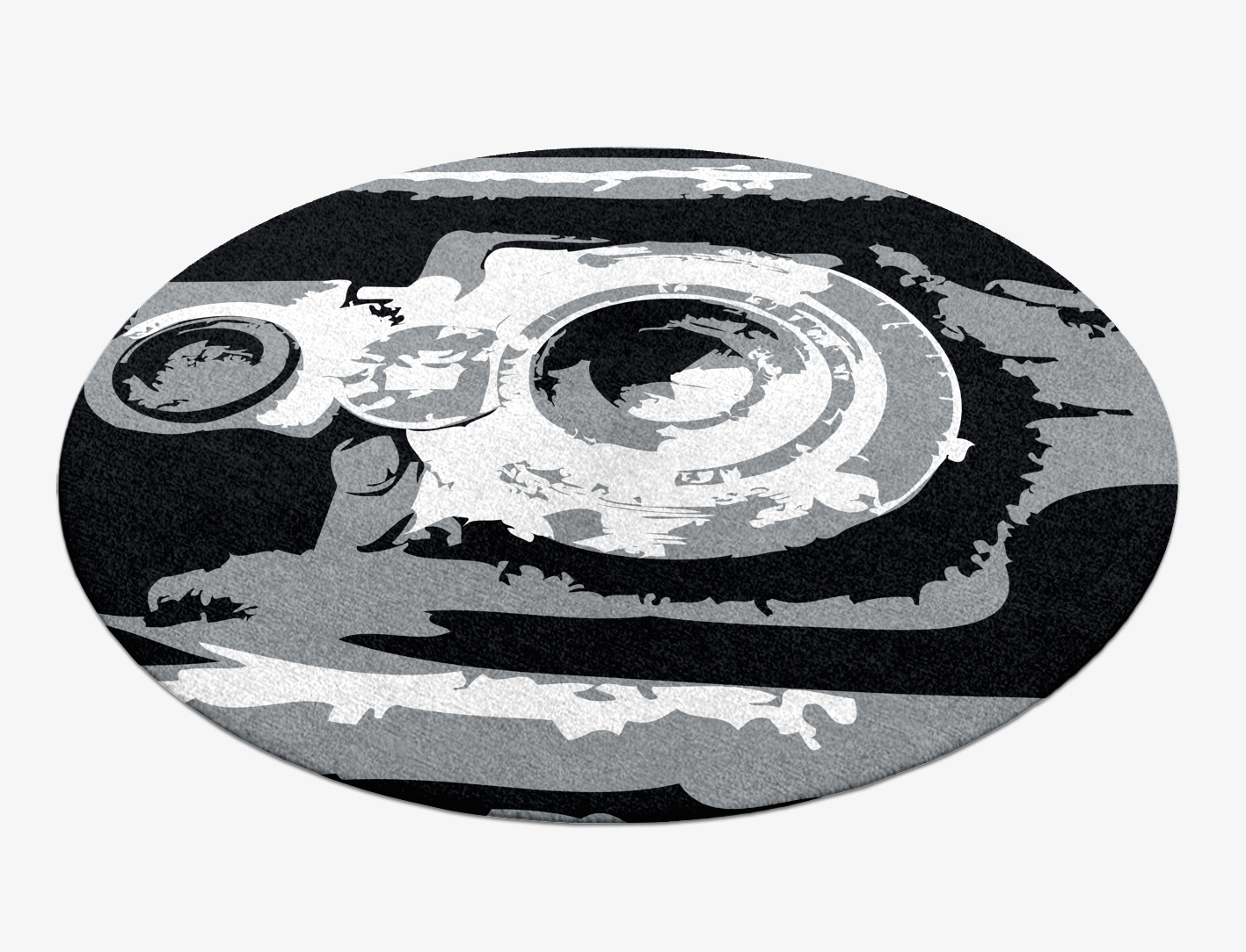 Classique Grey Monochrome Round Hand Knotted Tibetan Wool Custom Rug by Rug Artisan