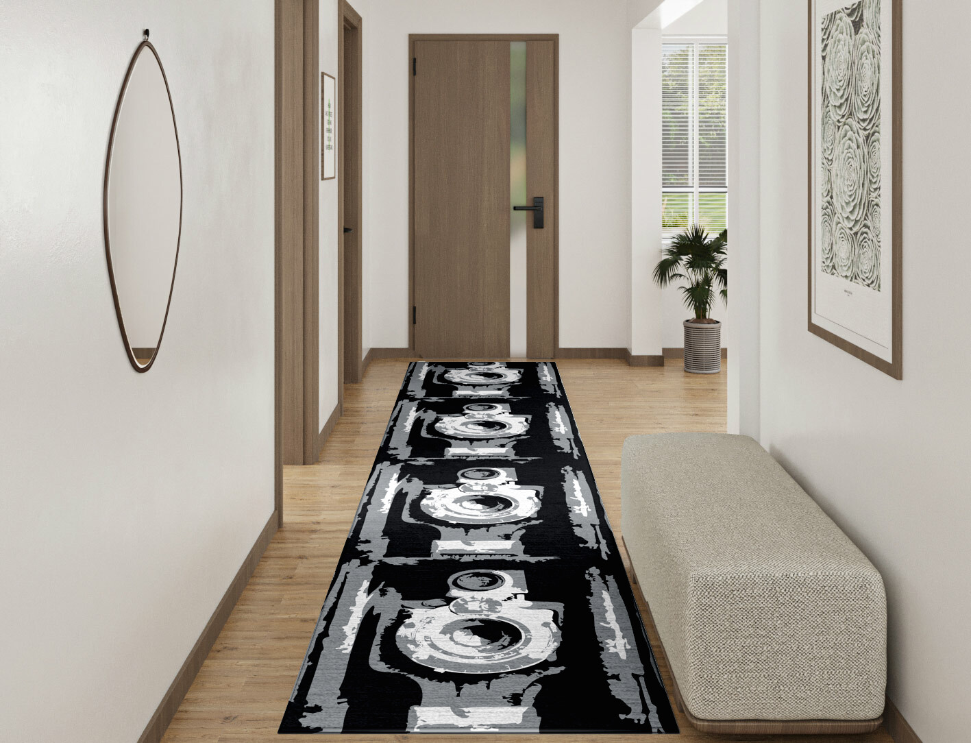 Classique Grey Monochrome Runner Hand Knotted Tibetan Wool Custom Rug by Rug Artisan