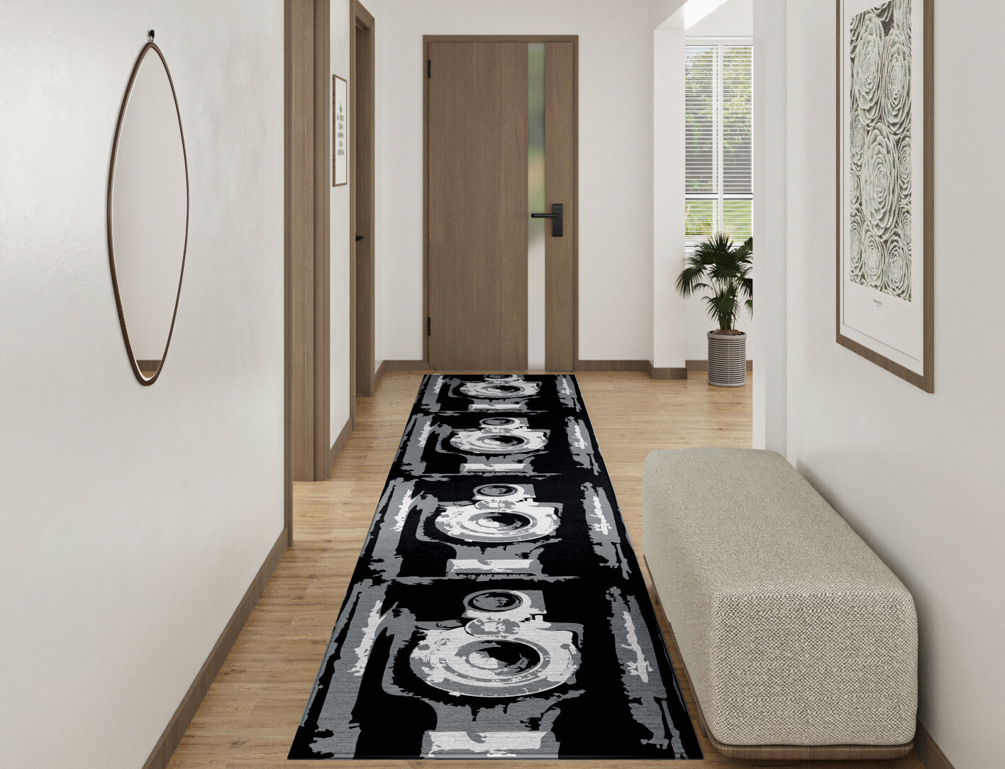 Classique Grey Monochrome Runner Hand Tufted Pure Wool Custom Rug by Rug Artisan