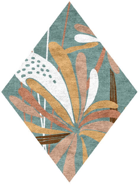 Cleome Field of Flowers Diamond Hand Knotted Bamboo Silk Custom Rug by Rug Artisan