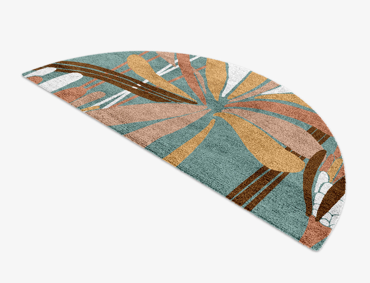 Cleome Field of Flowers Halfmoon Hand Knotted Bamboo Silk Custom Rug by Rug Artisan