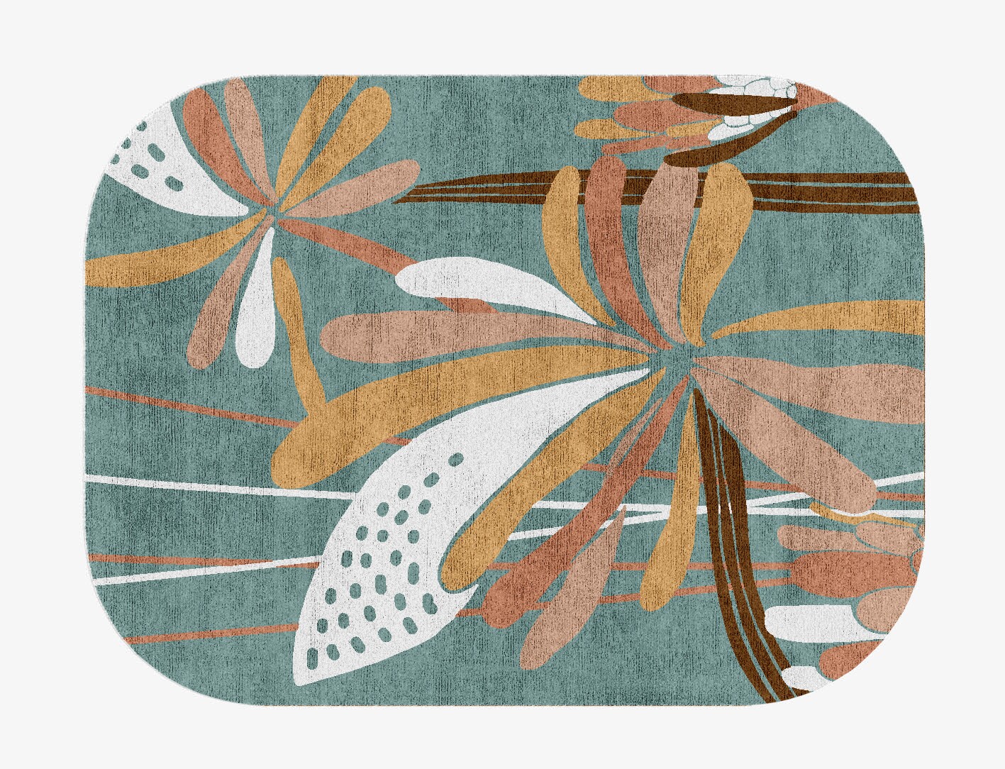 Cleome Field of Flowers Oblong Hand Knotted Bamboo Silk Custom Rug by Rug Artisan