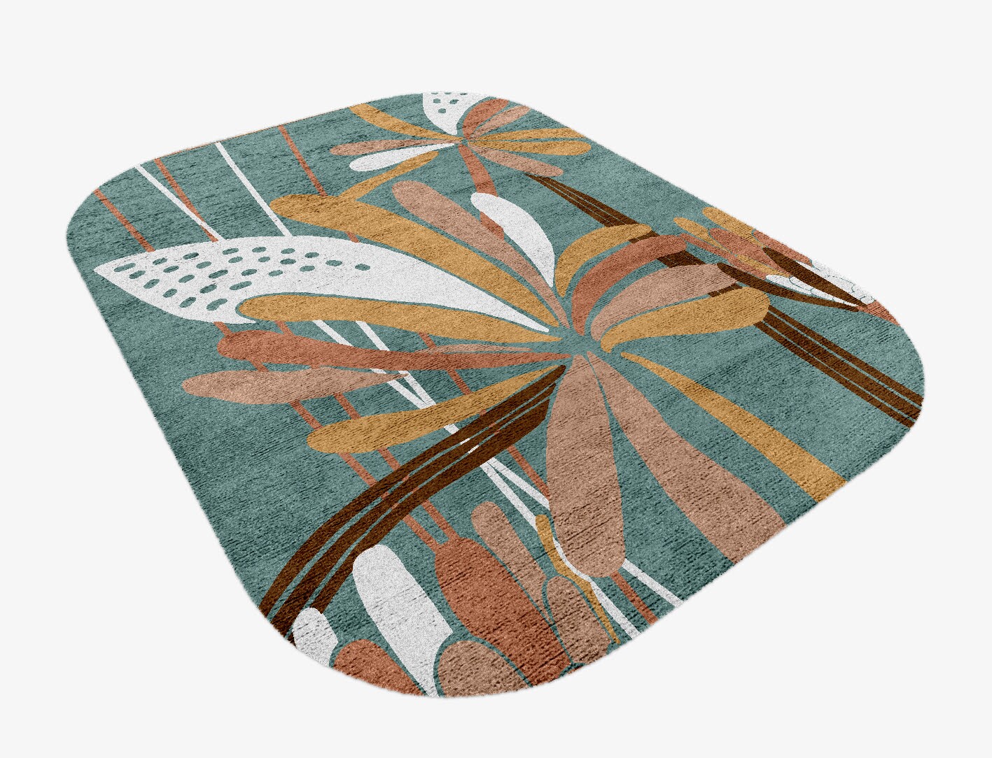 Cleome Field of Flowers Oblong Hand Knotted Bamboo Silk Custom Rug by Rug Artisan