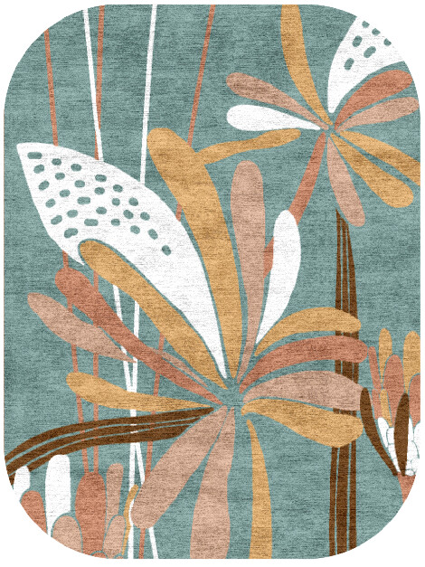 Cleome Field of Flowers Oblong Hand Knotted Bamboo Silk Custom Rug by Rug Artisan