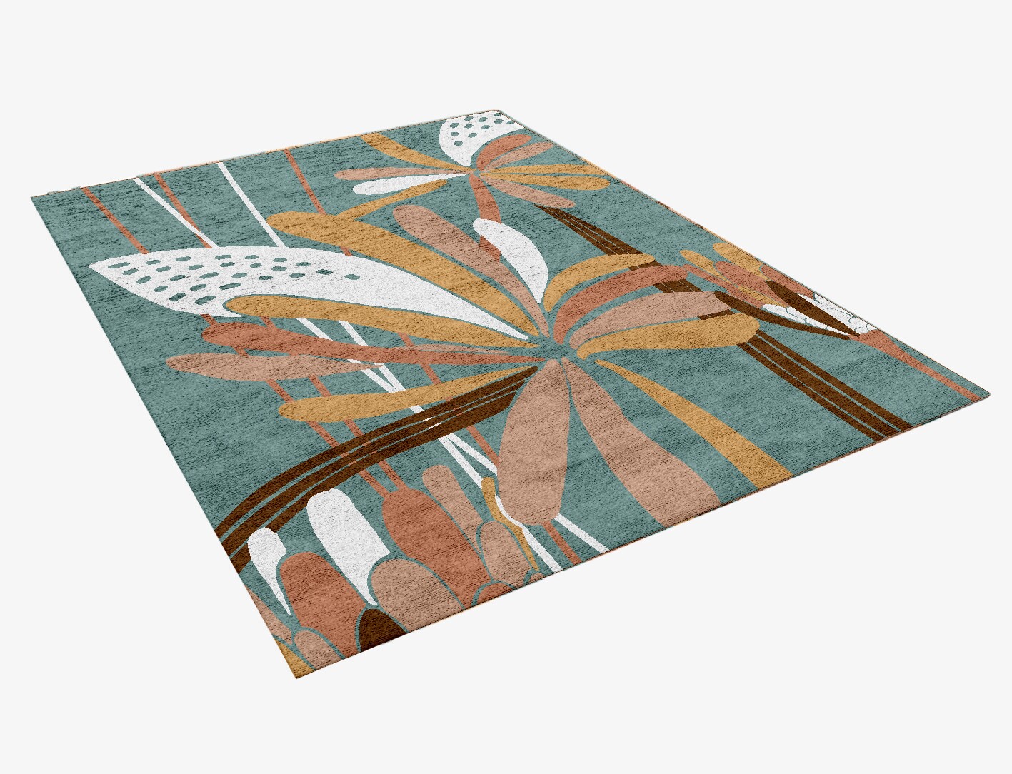 Cleome Field of Flowers Rectangle Hand Knotted Bamboo Silk Custom Rug by Rug Artisan