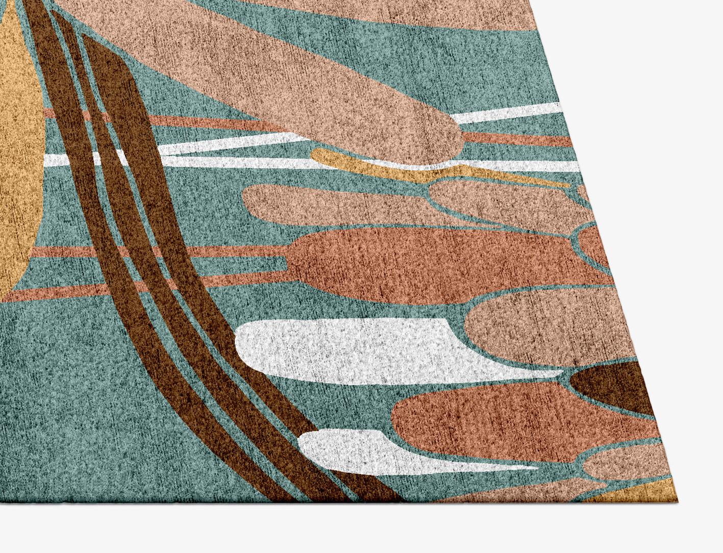 Cleome Field of Flowers Rectangle Hand Knotted Bamboo Silk Custom Rug by Rug Artisan