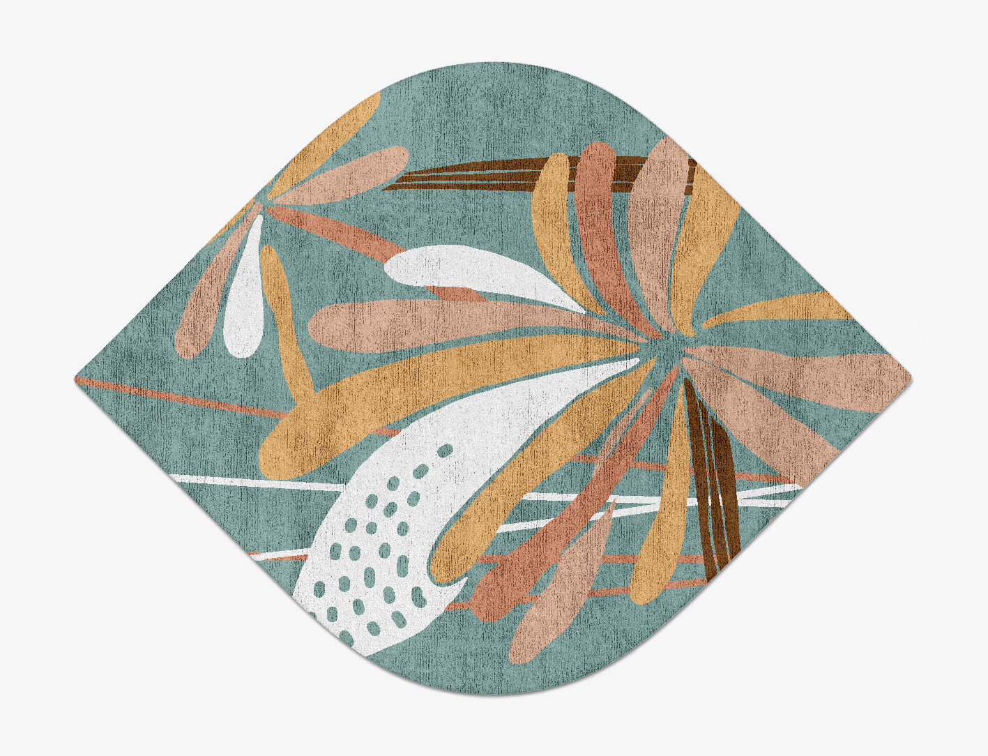 Cleome Field of Flowers Ogee Hand Tufted Bamboo Silk Custom Rug by Rug Artisan
