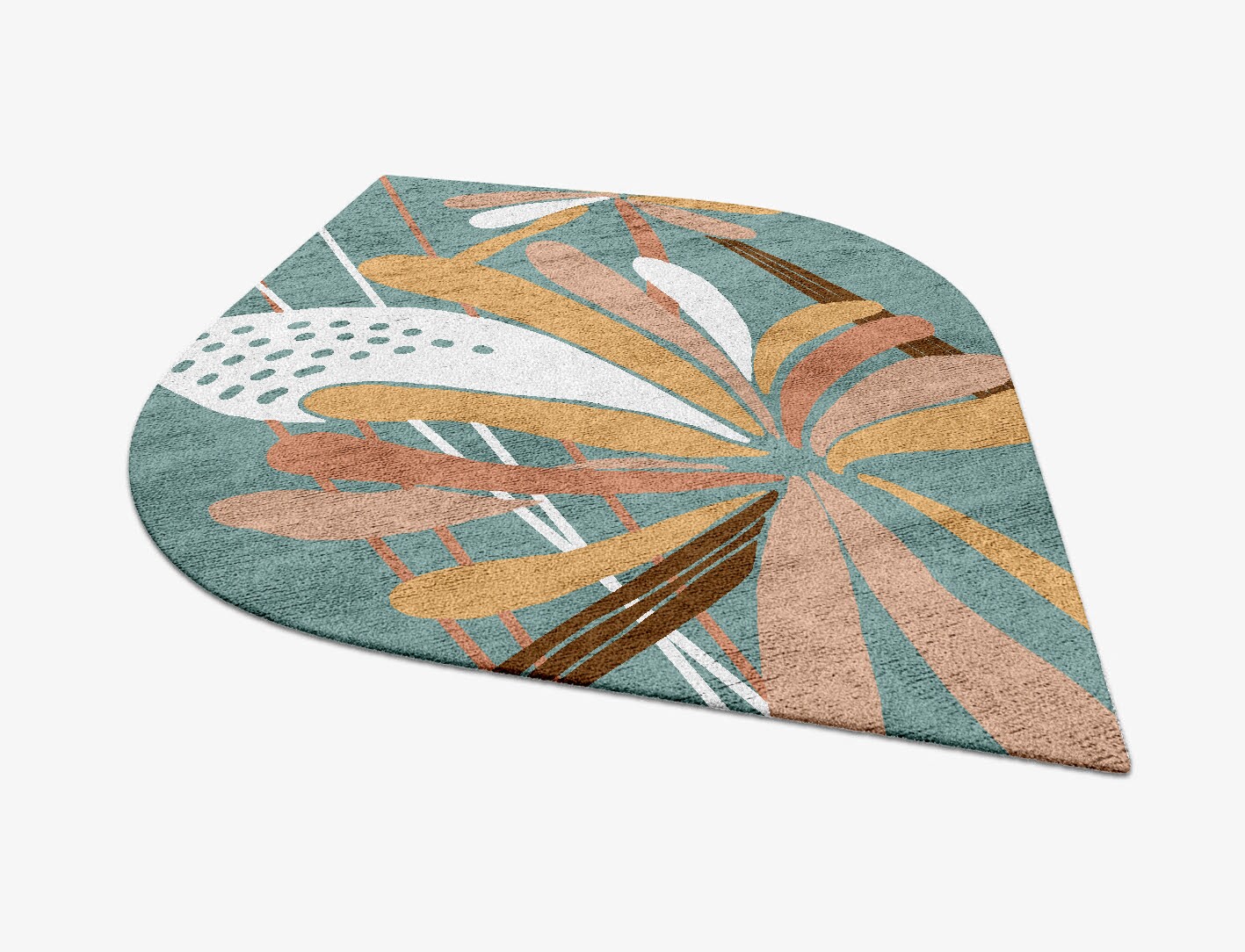 Cleome Field of Flowers Ogee Hand Tufted Bamboo Silk Custom Rug by Rug Artisan