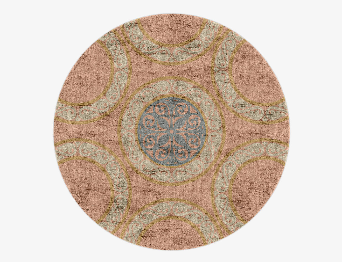 Clique Blue Royal Round Hand Knotted Bamboo Silk Custom Rug by Rug Artisan