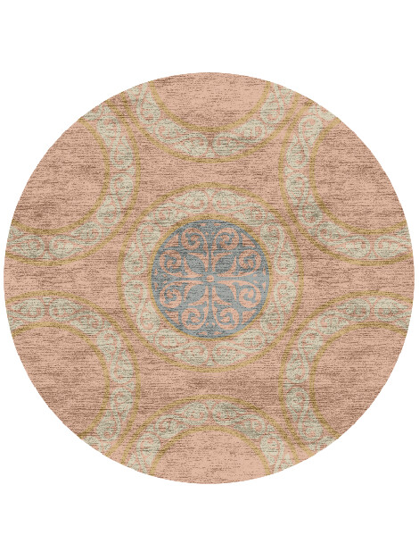 Clique Blue Royal Round Hand Knotted Bamboo Silk Custom Rug by Rug Artisan