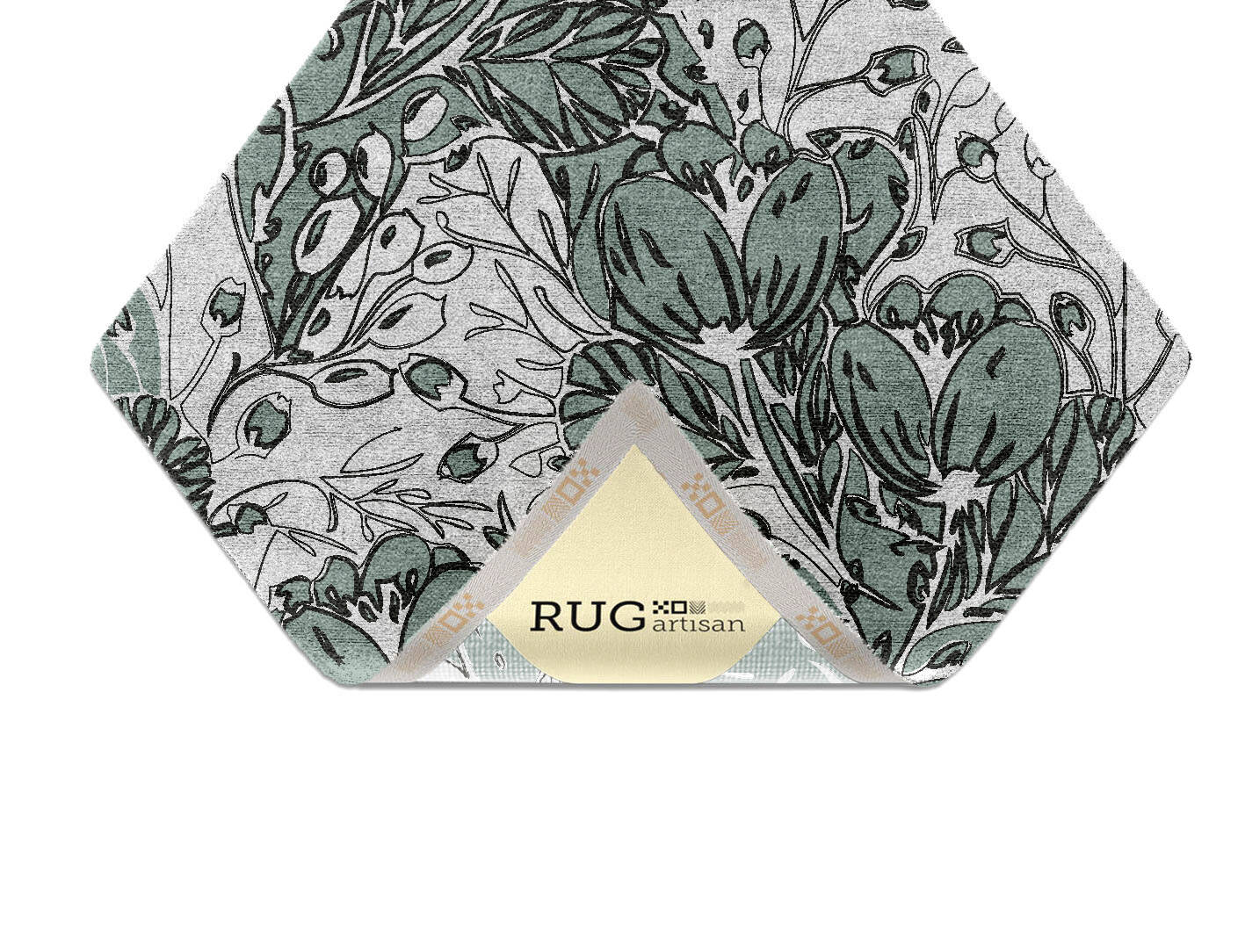 Clover Floral Diamond Hand Knotted Bamboo Silk Custom Rug by Rug Artisan