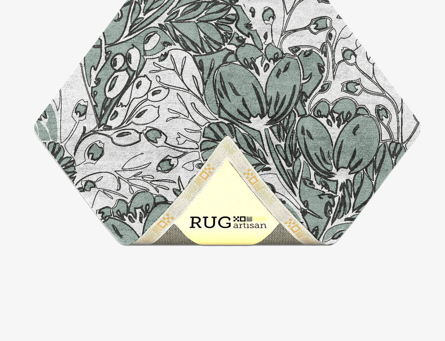 Clover Floral Diamond Hand Tufted Bamboo Silk Custom Rug by Rug Artisan