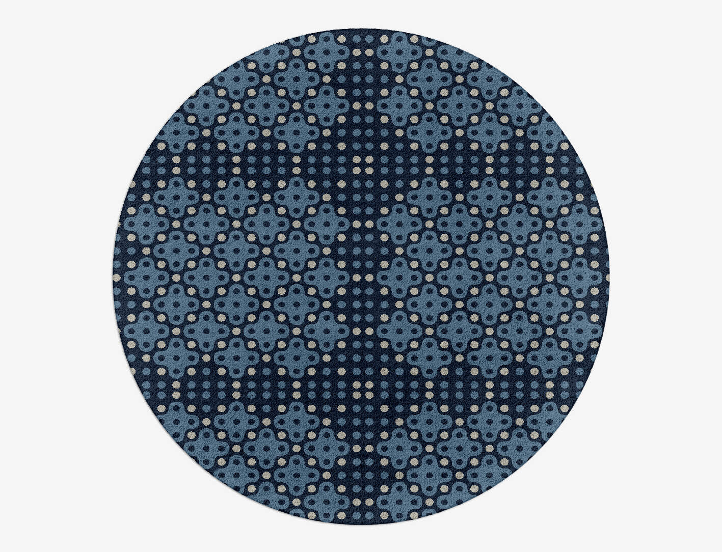 Cluster Modern Geometrics Round Hand Tufted Pure Wool Custom Rug by Rug Artisan