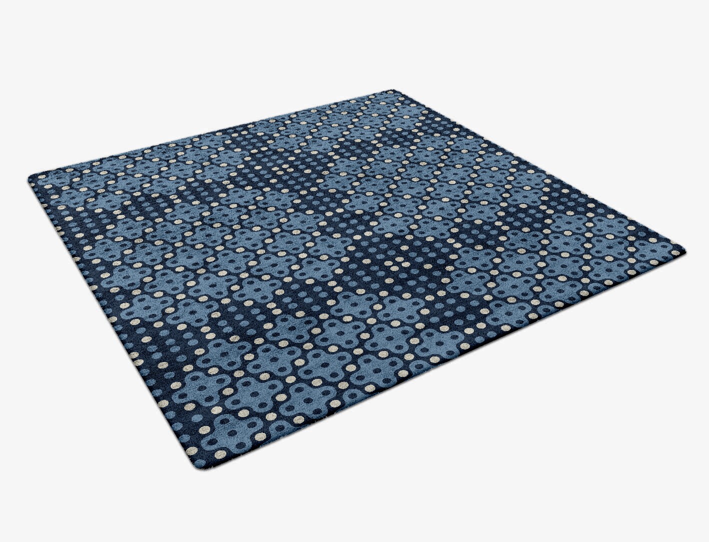 Cluster Geometric Square Hand Tufted Bamboo Silk Custom Rug by Rug Artisan
