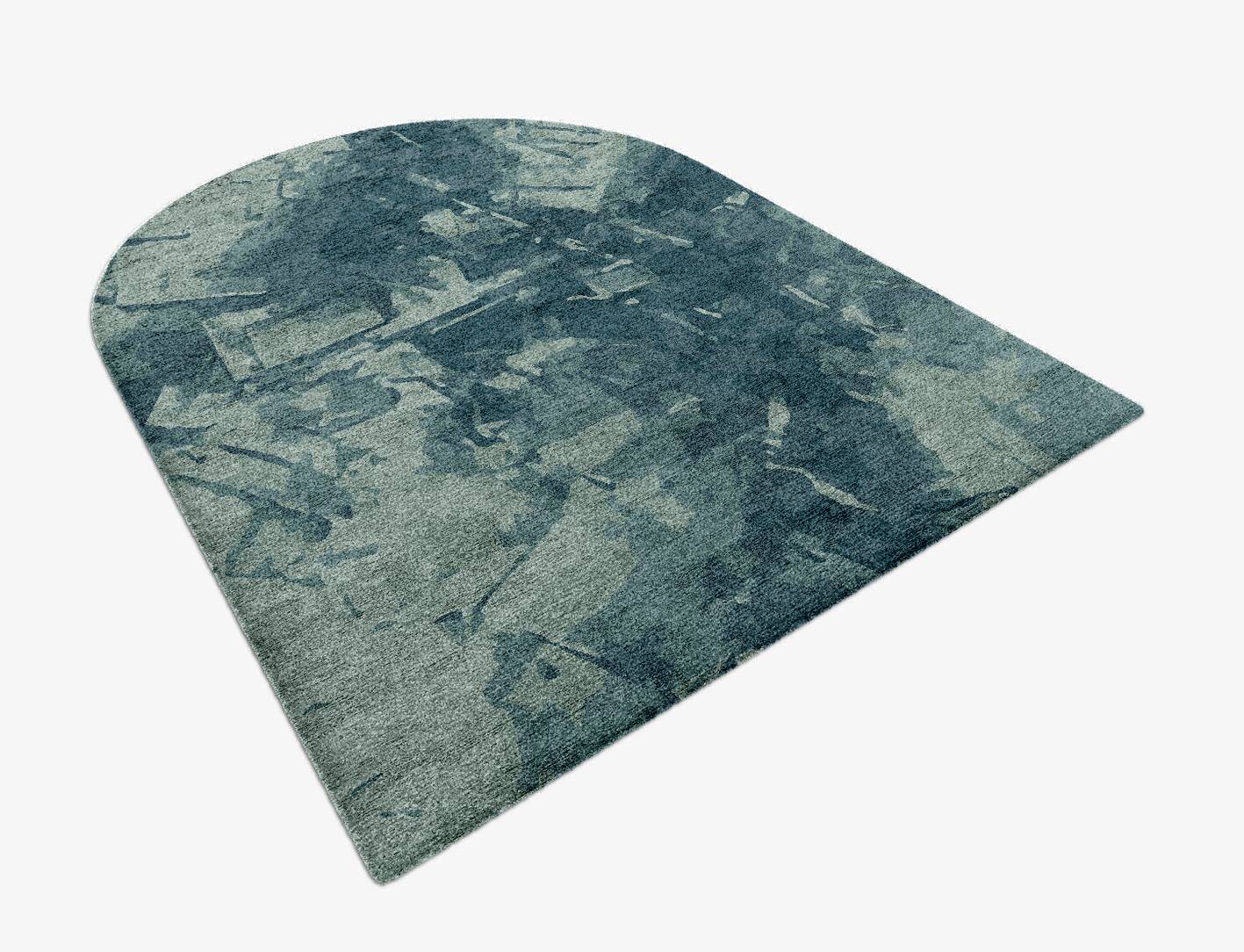 Clutter Gradation Arch Hand Knotted Bamboo Silk Custom Rug by Rug Artisan