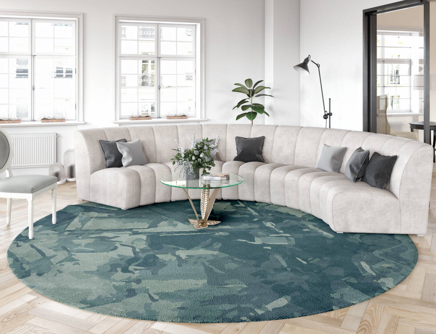 Clutter Gradation Round Hand Tufted Pure Wool Custom Rug by Rug Artisan