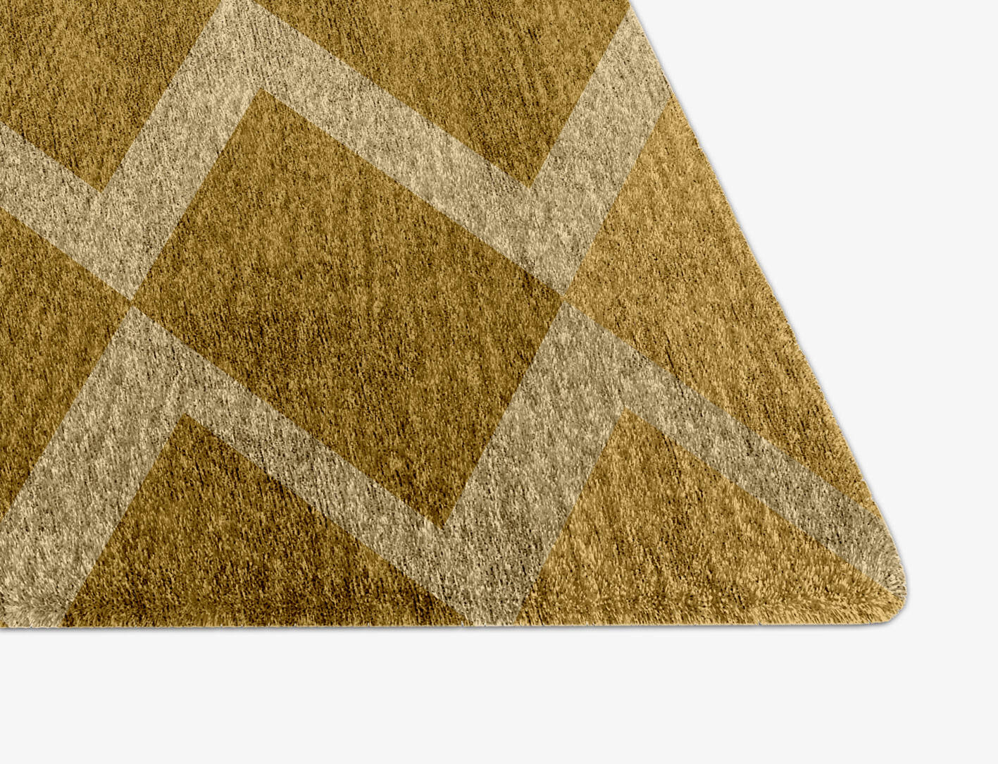 Coffee Patch Modern Geometrics Arch Hand Knotted Bamboo Silk Custom Rug by Rug Artisan
