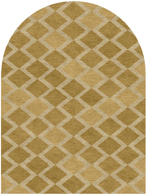 Coffee Patch Modern Geometrics Arch Hand Knotted Tibetan Wool Custom Rug by Rug Artisan