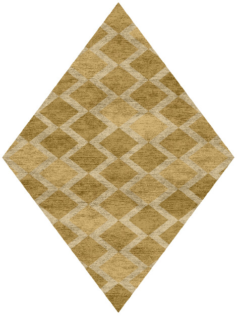 Coffee Patch Modern Geometrics Diamond Hand Knotted Bamboo Silk Custom Rug by Rug Artisan