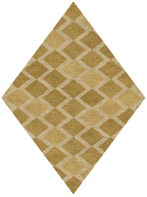 Coffee Patch Modern Geometrics Diamond Hand Knotted Tibetan Wool Custom Rug by Rug Artisan